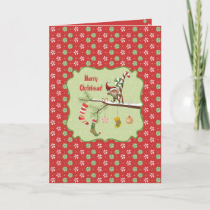 Schattigee Elf en Kerst Sokken Feestdagen Kaart