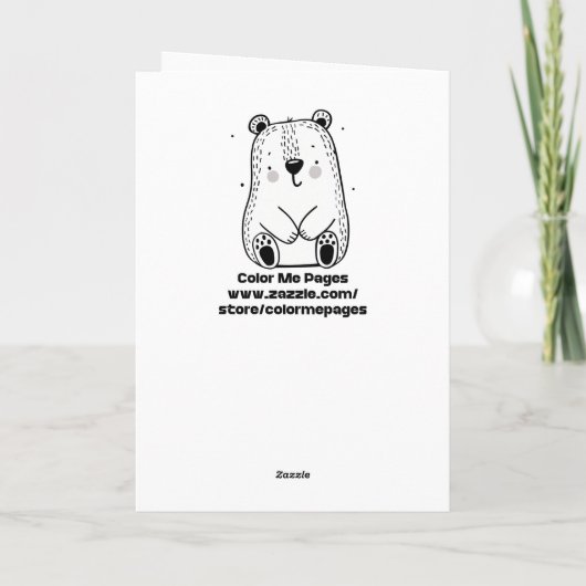 Schattigee Elf en Teddybeer kleuren mij Kaart (Achterkant)