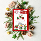 Schattigee Elf Noordpool Kerstfeest Uitnodiging