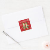 Schattigee Elfen Classic Christmas Custom Vierkante Sticker (Envelop)