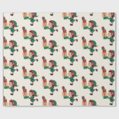 Schattigee elfen met kerstcadeaus cadeaupapier (Vlak)