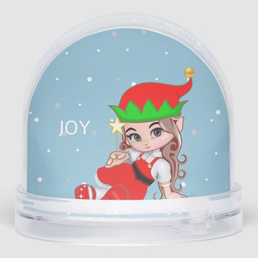 Schattigee Elfenfee met Star Snow Wereldbol Sneeuwbol (Achterkant)