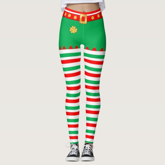 Schattigee elfgestreepte leggings (Voorkant)
