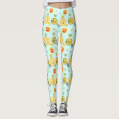 "Schattigee Emoji Pattern Enjoy Faces" Leggings (Voorkant)