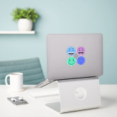Schattigee Emoticons stickers (Laptop op bureau)