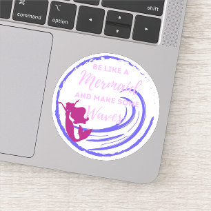 Schattigee empowering zeemeermin maken golven sticker