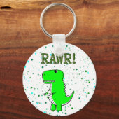 Schattigee en Angry T-Rex RAWR Paint Splatter Sleutelhanger (Achterkant)