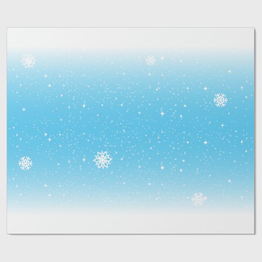 Schattigee en feestelijke sneeuwvlok Gradient Blau Cadeaupapier (Vlak)
