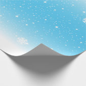 Schattigee en feestelijke sneeuwvlok Gradient Blau Cadeaupapier (Hoek)