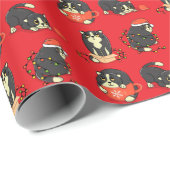 Schattigee en Funny Christmas Cats Cadeaupapier (Rol Hoek)