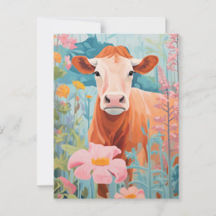 Schattigee en gelukkige Koe Briefkaart