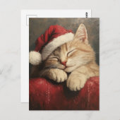 Schattigee en gezellige kerstkat in Santa Hat Briefkaart (Voorkant / Achterkant)