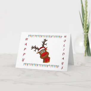 **SCHATTIGEE EN GOOFY RENDIER** ZEGT VROLIJK KERST FEESTDAGEN KAART