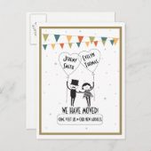 Schattigee en grappige alternatieve adreswijziging aankondigingskaart (Voorkant / Achterkant)