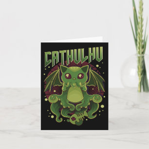 Schattigee en grappige Cathulhu Kawaii Cat Cthulhu Kaart