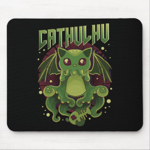 Schattigee en grappige Cathulhu Kawaii Cat Cthulhu Muismat