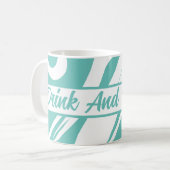 Schattigee en grappige Drink en fluister turquoise Koffiemok (Voorkant links)