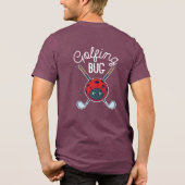 Schattigee en Grappige Golfen Bug Modern Custom Tri-Blend Shirt (Achterkant)