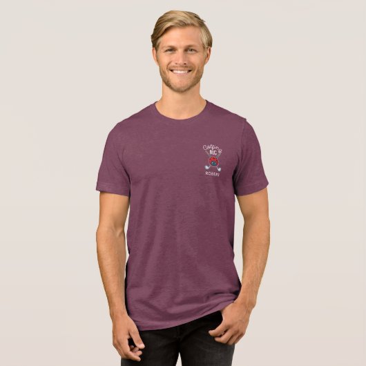 Schattigee en Grappige Golfen Bug Modern Custom Tri-Blend Shirt (Voorkant volledig)