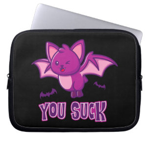 Schattigee en grappige Halloween Vampire Bats You Laptop Sleeve