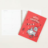 Schattigee en grappige kat kerst vrolijke groeten planner (Display)