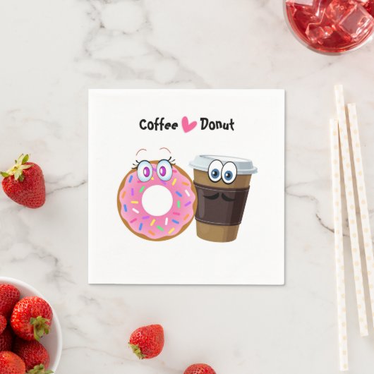 Schattigee en grappige koffie houdt van donut papi servet (Insitu)