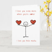 Schattigee en Grappige Sobriety Stickman Valentijn Kaart (Gele Bloem)