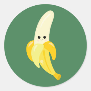 Schattigee en Happy Banana Ronde Sticker