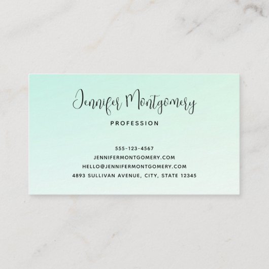 Schattigee en Happy Blue-Green Jellyfish Visitekaartje (Achterkant)