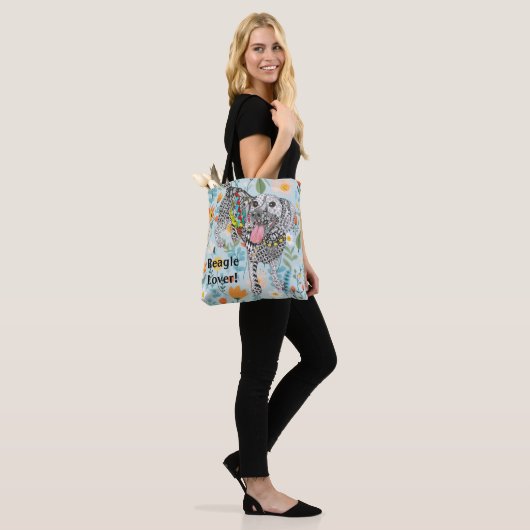 Schattigee en kleurrijke Beagle Lover Canvas tas (Op model)