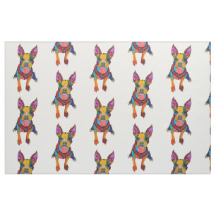 Schattigee en kleurrijke Boston Terrier Fabric Stof