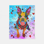 Schattigee en kleurrijke Boston Terrier Fleece Bla (Voorkant)