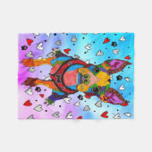 Schattigee en kleurrijke Boston Terrier Fleece Bla Deken (Voorkant (Horizontaal))