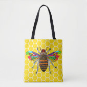 Schattigee en kleurrijke Bumble Bee Canvas tas (Voorkant)