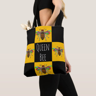 Schattigee en kleurrijke Bumble Bee Honey Bee Canv Draagtas