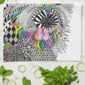 Schattigee en kleurrijke Cairn Terrier keukenhandd Theedoek (Gevouwen)