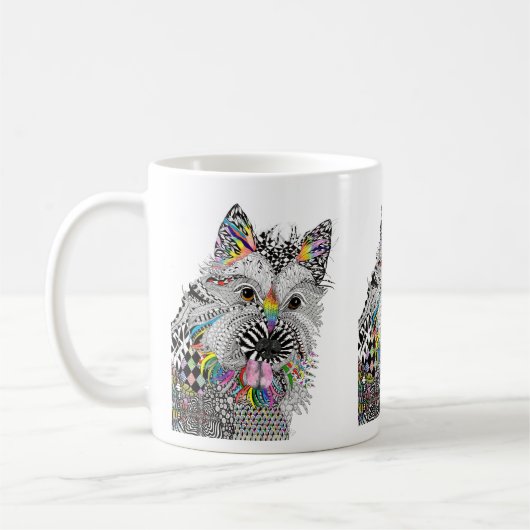 Schattigee en kleurrijke Cairn Terrier Mok (Links)