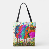 Schattigee en kleurrijke Canvas tas (Achterkant)
