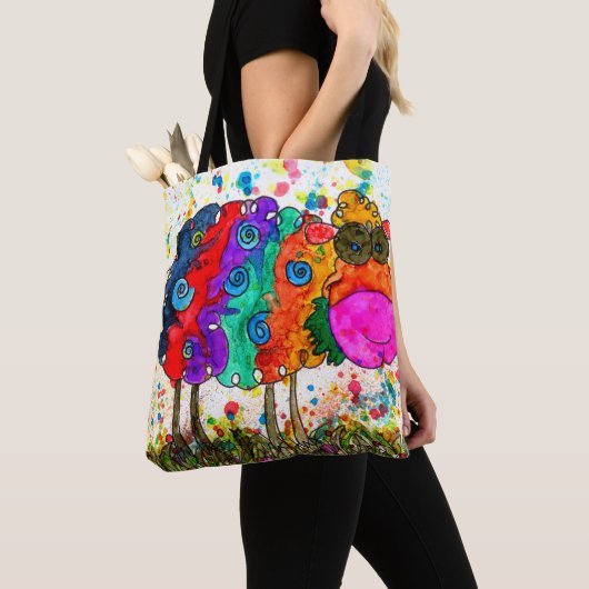 Schattigee en kleurrijke Canvas tas (Dichtbij)