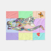 Schattigee en kleurrijke Cat Fleece Deken (Voorkant (Horizontaal))