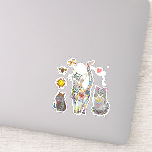 Schattigee en kleurrijke Cat Vinyl Stickers