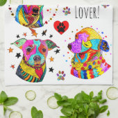 Schattigee en kleurrijke Chihuahua Lover keukenhan Theedoek (Gevouwen)