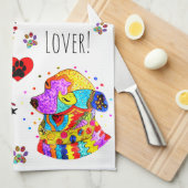 Schattigee en kleurrijke Chihuahua Lover keukenhan Theedoek (Quarter Fold)