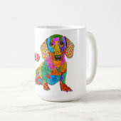 Schattigee en kleurrijke Dachshund Lover Mok (Voorkant rechts)