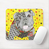 Schattigee en kleurrijke Engelse Bulldog Mousepad Muismat (Met muis)