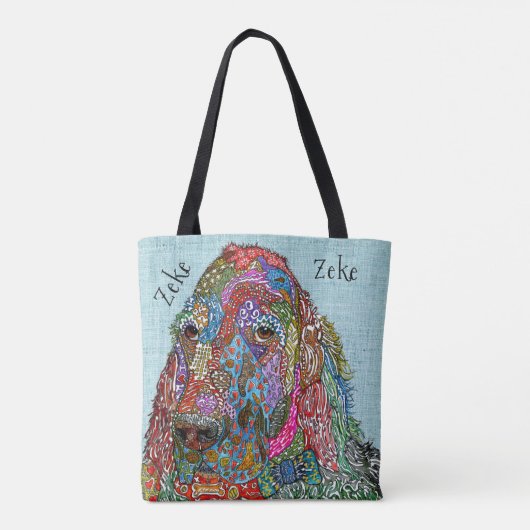 Schattigee en kleurrijke Engelse Setter Canvas tas (Achterkant)