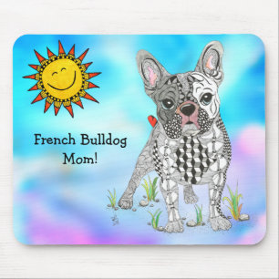 Schattigee en kleurrijke Franse Bulldog Mousepad Muismat