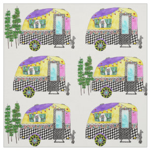 Schattigee en kleurrijke Happy Campers Trailer Fab Stof