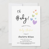 Schattigee en kleurrijke harten Baby shower Kaart (Voorkant)