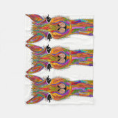 Schattigee en kleurrijke lama fleece deken (Voorkant)